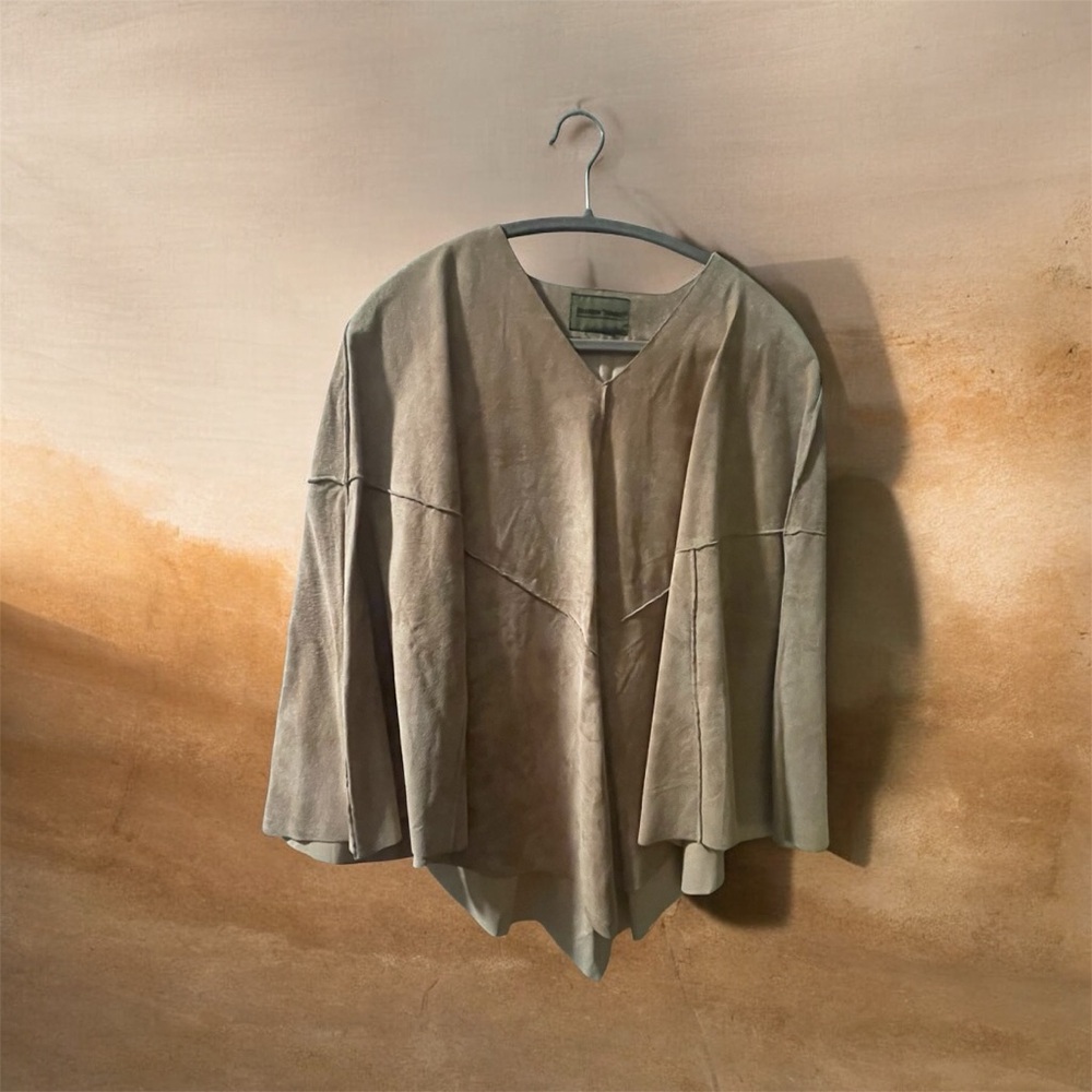 Brandon Thomas Beige Cape Coat